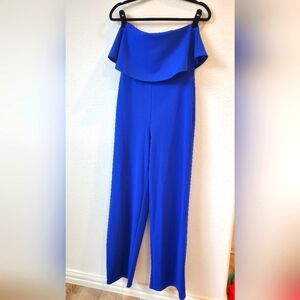 Crystal Sky One Piece Jumpsuit Sleeveless Color Blue Straight Legs size Small